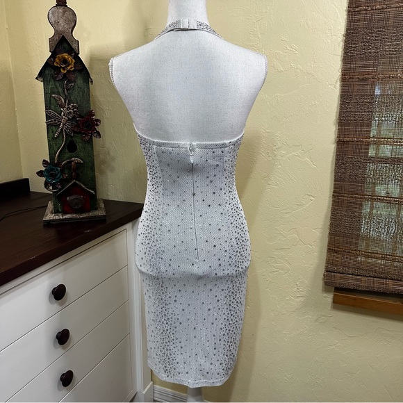 NWT! Gold Label WOW Couture Silver Rhinestone Dress - Picture 4 of 9